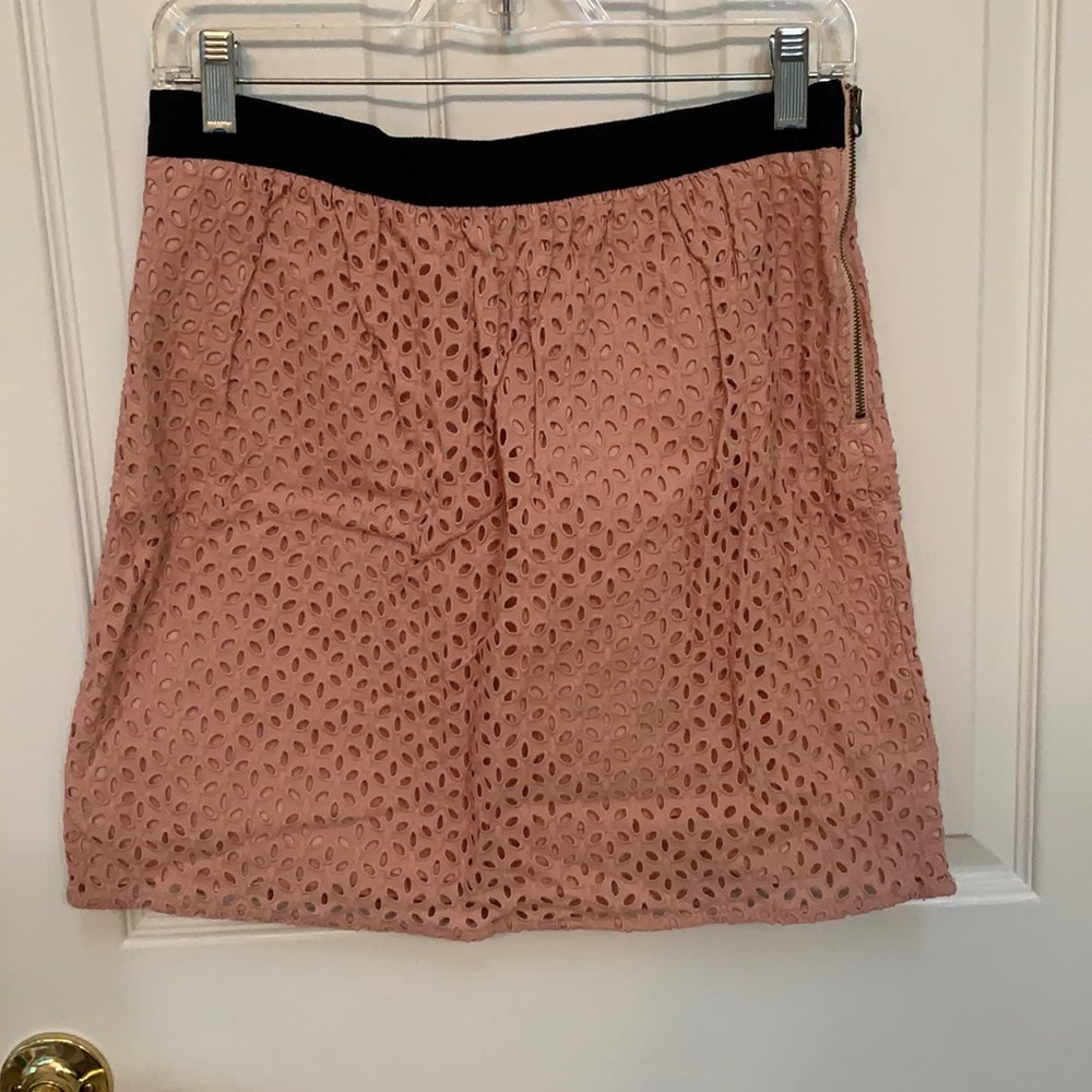 Pink eyelet Loft skirt